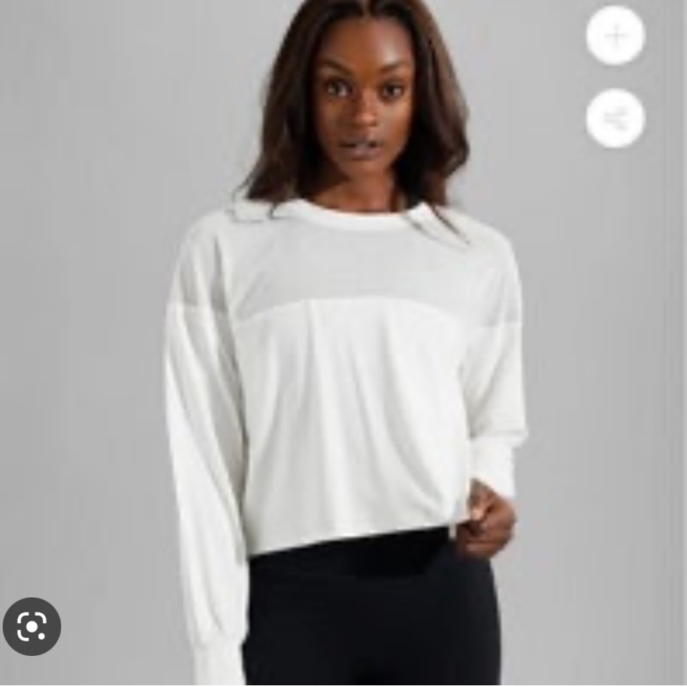 Buffbunny collection Horizon long sleeve mesh top ivory